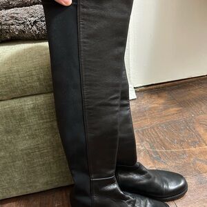 Stuart Weitzman Black Leather Boots size 5N